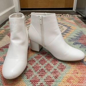 White heeled boots